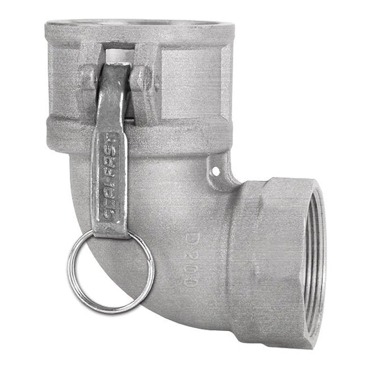1" 316 Stainless Steel Type D Female NPT 90 Degree Elbow Cam and Groove Coupling - Image 1
