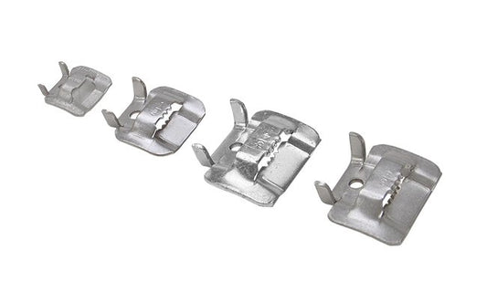 301 Stainless Steel Clamp Buckles, 3/8 in Width, Ideal Tridon Fast-Lok | Seal Fast, Box of 100 - Image 1
