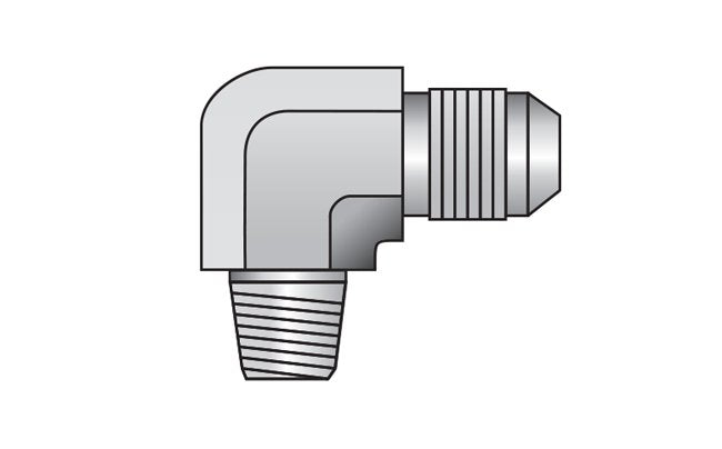 Carbon Steel 90 Degree JIC Male x Male Elbow Adapter - Image 1