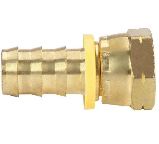 Seal Fast 3/8" Brass Hose x Female 45° Flare Grip-On Fitting - Image 1