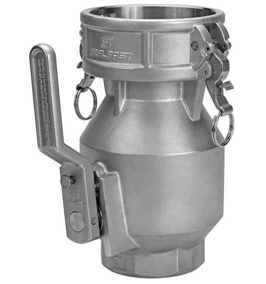Seal Fast 2" Size 316 Stainless Steel PTFE Coupler x Female NPT Dry Disconnect Coupling - Image 1