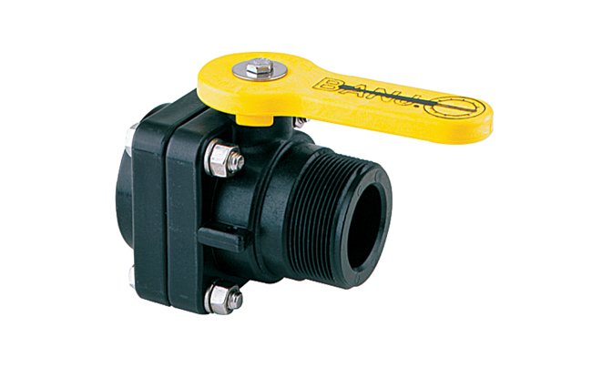 Banjo Stubby Valve™ 2 in. Male Adapter x 2 in. Female NPT Dry Disconnect Ball Valve - Image 1