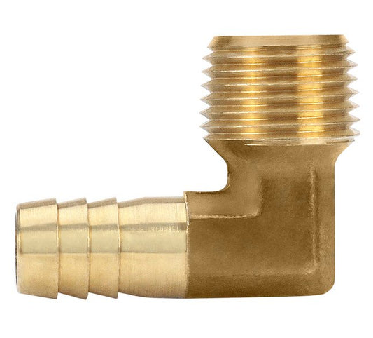 Brass Male NPT x Hose Barb 90 Degree Elbow - 1-1/4 in Hose I.D. - Image 1