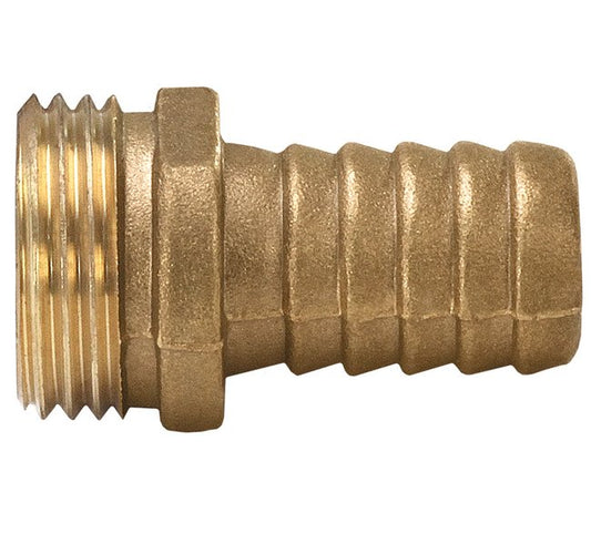 Brass Short Shank Male GHT Hose Nipple, 5/8 x 3/4 inch - Image 1