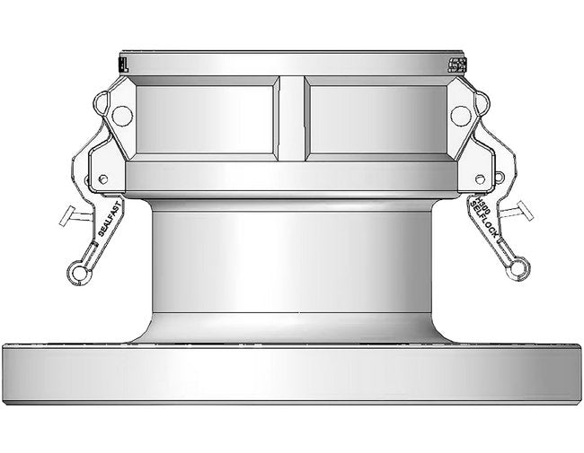 2 Inch Aluminum Type FA ANSI Class 150 Flanged Specialty Adapter - Self Locking - Image 1