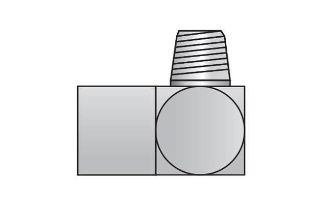 Carbon Steel 90° Female NPTF X Male NPTF Pipe Adapter Fitting - 1/8" (NPTF) T1 & T2 - Image 1