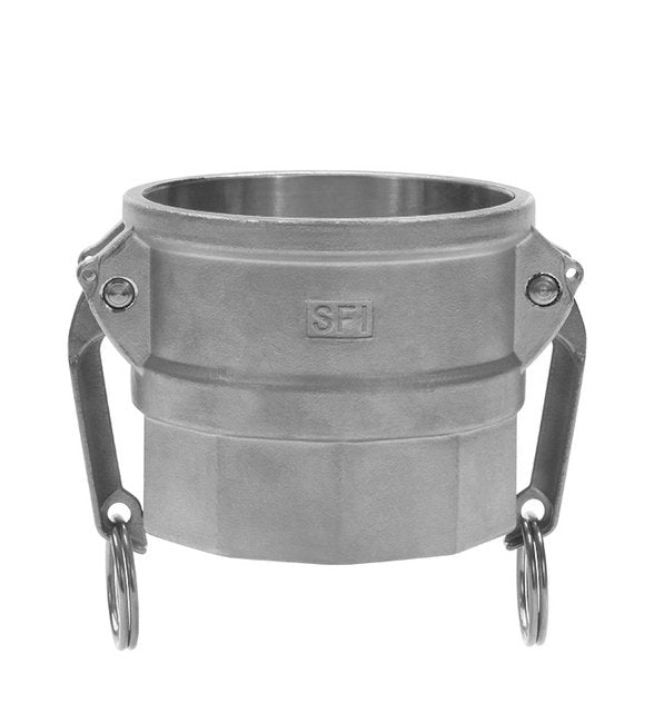 Seal Fast 4" 316 Stainless Steel Type D Female Coupler x Shank Cam and Groove Coupling - Image 1