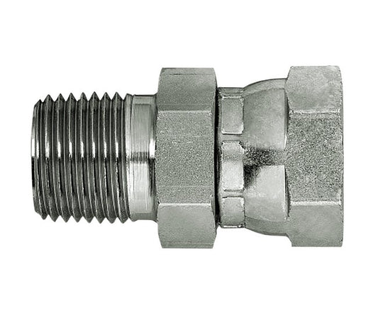 Carbon Steel Swivel Pipe Union, 1/2in NPTF x 3/4in NPSM Male-Female - Image 1