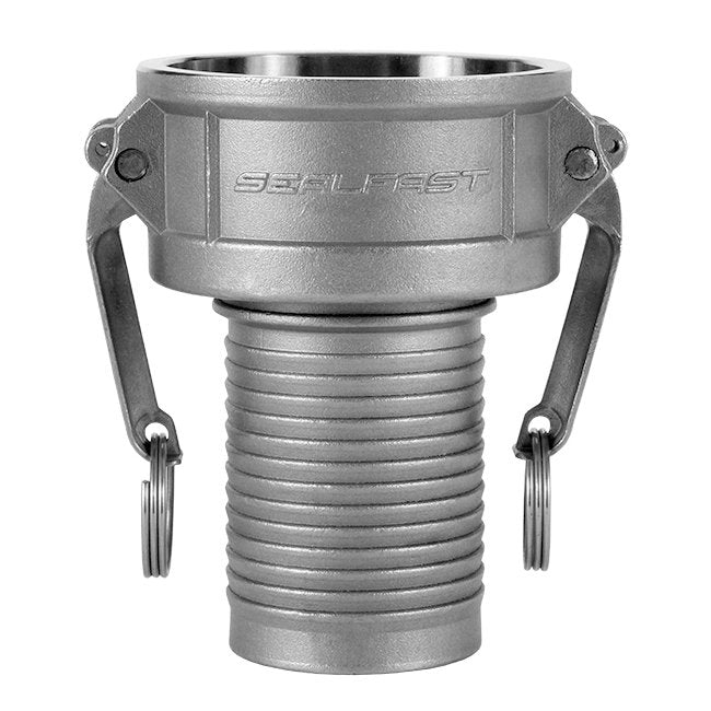 316 Stainless Steel Type CR Female Coupler x Shank Reducing C Cam and Groove Coupling, 1 1/2 x 1 in - Image 1