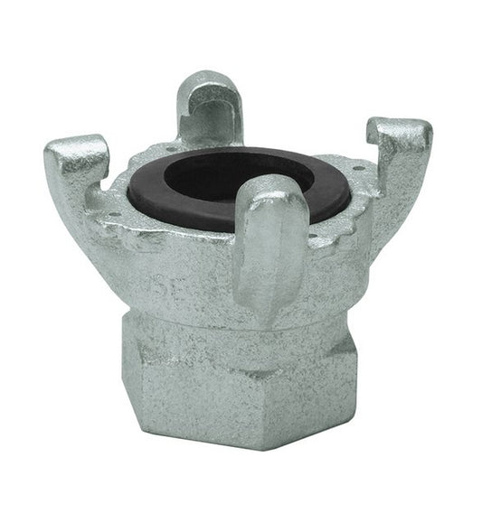 1 1/4 Inch Zinc Plated Iron Four Lug Female NPT Crowfoot Coupling - Image 1