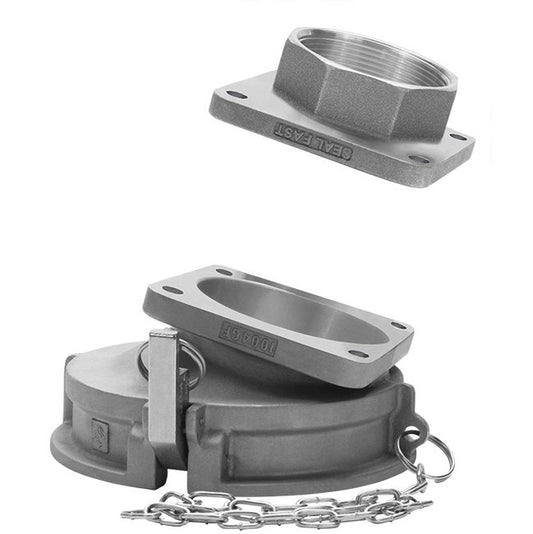 3" Aluminum Two-Piece Gravity Drop Female Coupler with Self-Locking Handles - Image 1