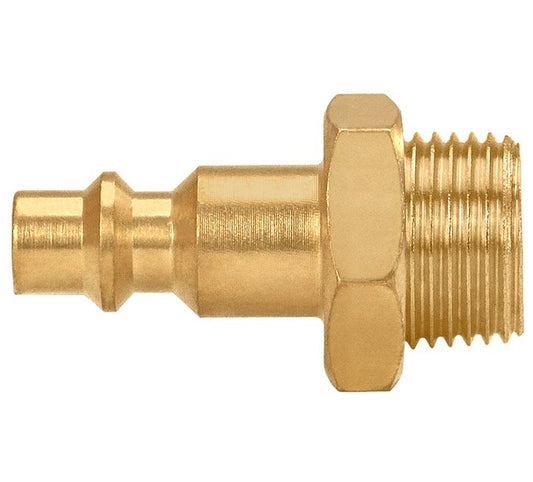 Brass 1/4in AM/AMA Socket Quick Connect Plug, 1.65in Length - Image 1