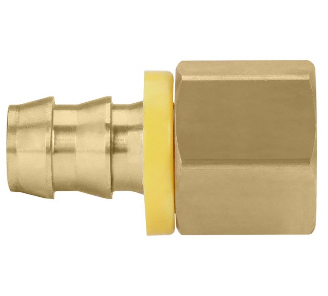 Seal Fast Brass Hose x FPT Grip-On Fitting - 3/8" ID, 1/8" Pipe Thread, Brass Material - Image 1