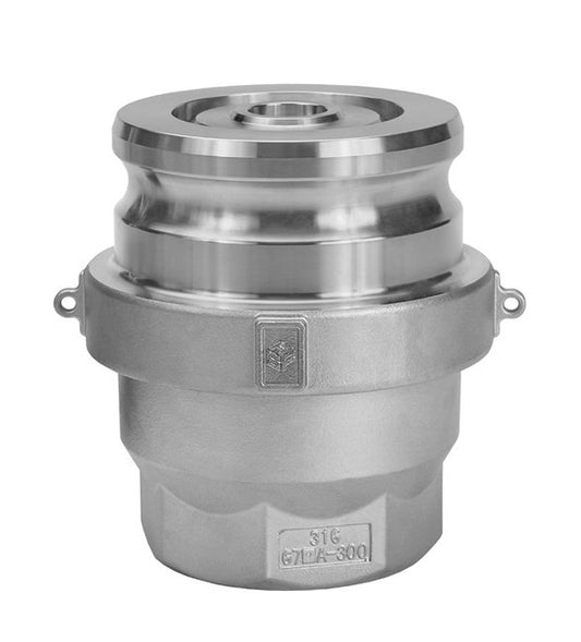1 1/2" 316 Stainless Steel PTFE Adapter x Female NPT Coupling - Image 1