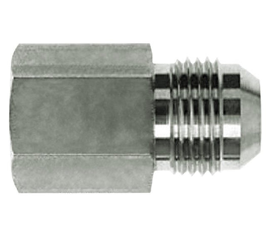 Carbon Steel JIC 37 Flare Adapter Fitting, T1 (UNF) 2in to T2 (NPTF) 2in - Image 1