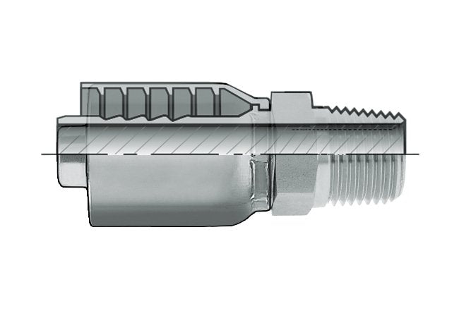 Rigid NPTF Male Coupling - 1-1/2 - 11-1/2 Thread, Plated Steel Shell - Image 1
