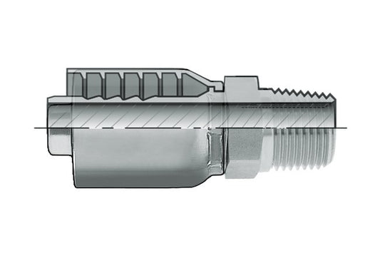 Rigid NPTF Male Coupling - 1-1/2 - 11-1/2 Thread, Plated Steel Shell - Image 1