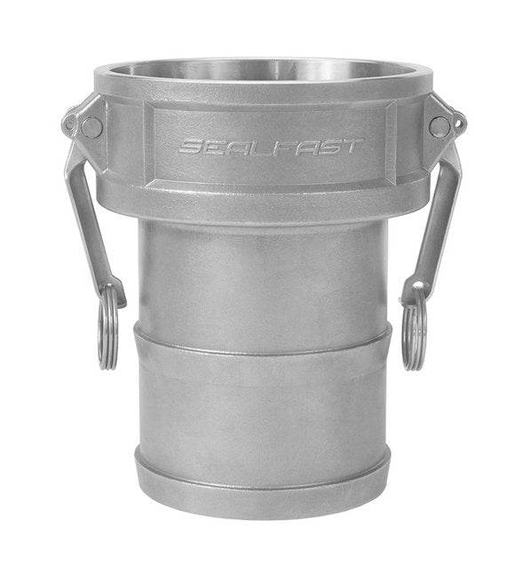 Seal Fast 1 1/2 Inch 304 Stainless Steel Type C Female Coupler x Shank Cam and Groove Coupling - Image 1