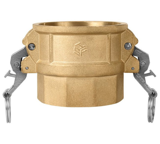 4" Brass Type D Female Coupler x Female NPT Cam & Groove Coupling - Image 1