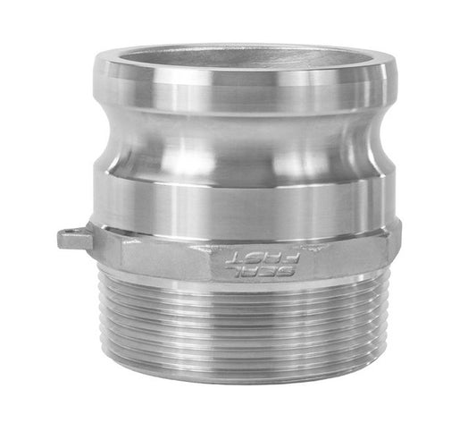 316 Stainless Steel 2 1/2in Type F Male Adapter x Male NPT Cam and Groove Coupling - Image 1