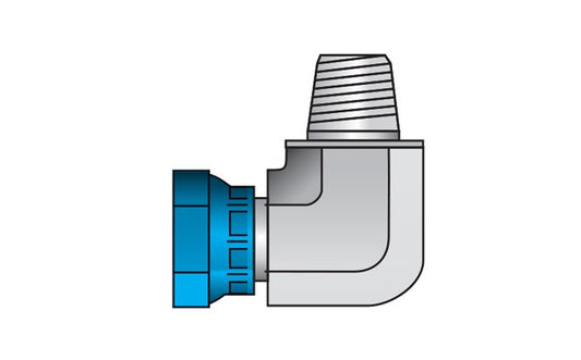 Carbon Steel 90-Degree Swivel Pipe Elbow, 1/8in NPTF & NPSM Threads - Image 1
