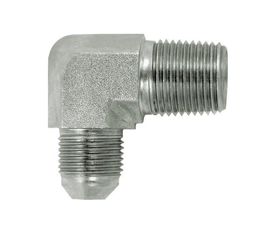 Carbon Steel 90° JIC Male x Male Elbow - 1 1/2 in T1 (UNF) & 1 1/4 in T2 (UNF) - Image 1