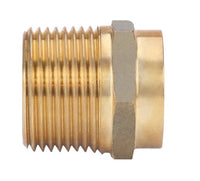 3/4" FGHT x 3/4" MNPT Brass Adapter - Hexagonal Seal Fast Brass Coupling
