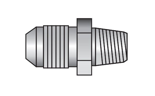 Carbon Steel 37 Flare to Pipe Male JIC x Male Adapter Fitting - Series 2404 - Image 1