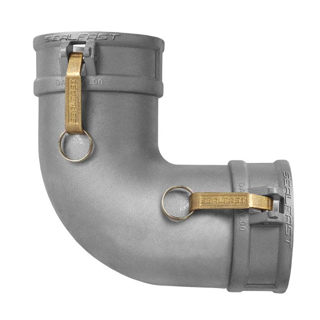 6 Inch Aluminum Type DD 90 Degree Elbow Cam and Groove Coupling - Image 1