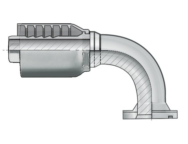 Code 62 - Flange Head 90 Degree Elbow - Hydraulics Coupling - Image 1