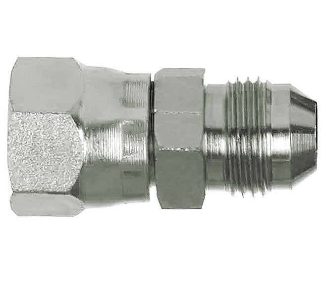 Carbon Steel 1" T1 (UNF) and 3/4" T2 (UNF) JIC 37 Flare Adapter Fitting - Image 1