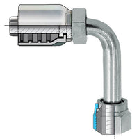 JIC 37° Female Swivel Coupling - Long Drop, Plated Steel, 1-5/16-12 Thread