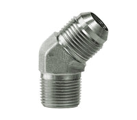 Carbon Steel 45° JIC Male x Male Elbow - T1 3/8" NPTF, T2 1/8" UNF