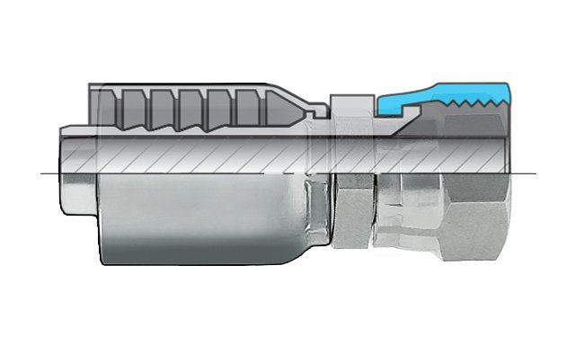 SAE 45° Female Swivel Coupling for Hydraulics - Carbon Steel - Image 1