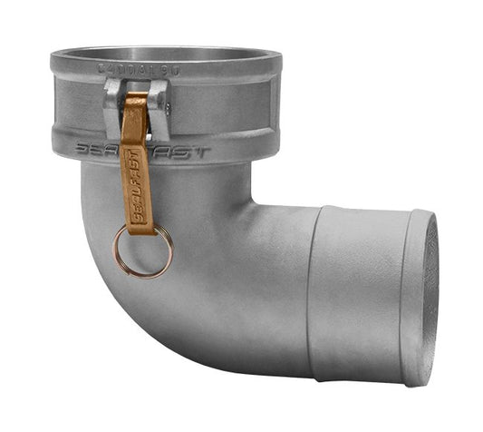 Aluminum Type C 1 1/2 in Female Coupler 90 Degree Elbow Cam and Groove Coupling - Image 1