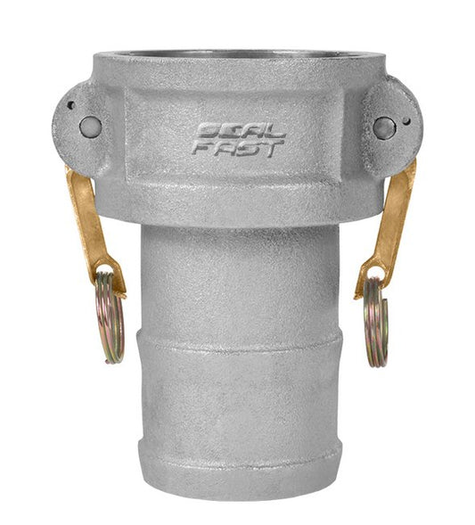 Seal Fast 4 Inch Plated Iron Type C Female Coupler x Shank Cam and Groove Coupling - Image 1
