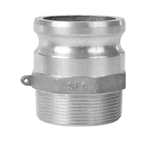 4 Inch Aluminum Type F Male Adapter x Male NPT Cam and Groove Coupling - Image 1