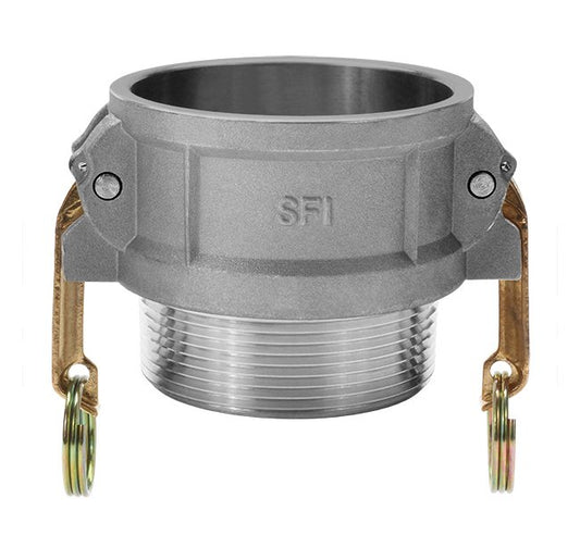 4" Aluminum Type B Female NPT x Male NPT Cam and Groove Coupling - Image 1