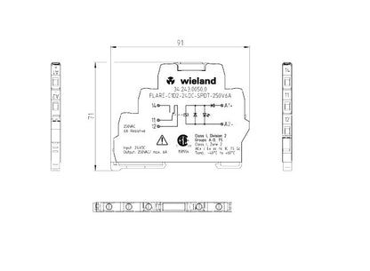 Wieland FLARE-C1D2 24VDC SPDT Relay Module - Image 2
