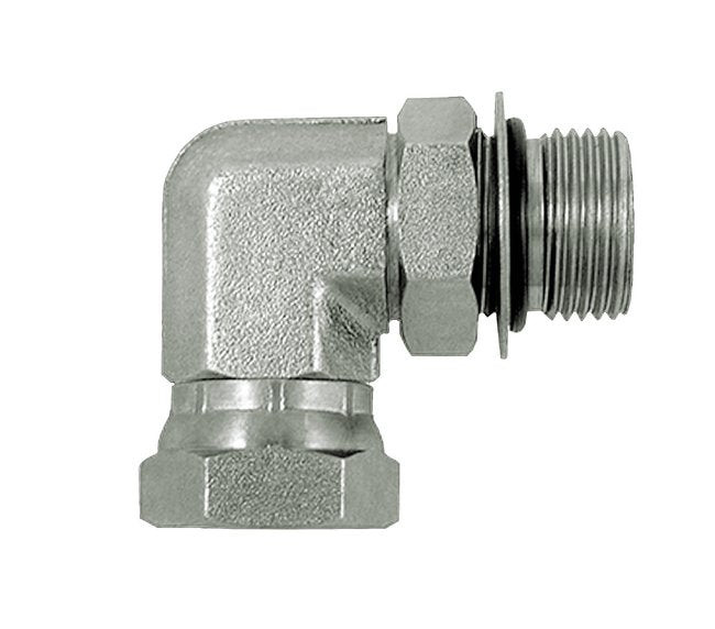 1" Carbon Steel 90° Male O-Ring x Female JIC Swivel Elbow - Image 1