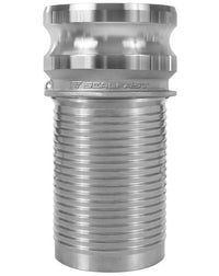 6in 316 Stainless Steel Type E Male Coupler with Crimp Shank Cam and Groove Coupling