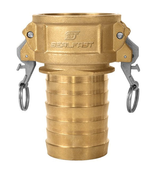 2" Brass Type C Female Coupler x Hose Shank Self-Locking Cam & Groove Coupling - Image 1