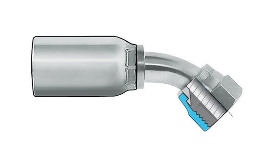Hydraulic Coupling - JIC 37° Female to 45° Swivel Adapter - Image 1