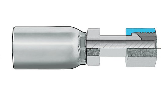 ORFS Female Swivel Coupling - Plated Steel, 11/16-16 Thread, 3/8" ID - Image 1