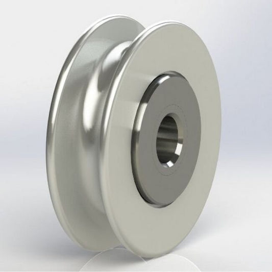CP Series 2 Inch (in) Outside Diameter Standard Ball Bearing Shielded Plated Steel Pulley - Image 1