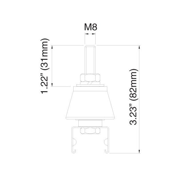 Stainless Steel Single Pole Hanger Clamps with Insulator - Image 2