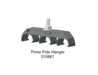 Standard Hanger Clamps - Three Pole Acetyl (Black) - Image 1
