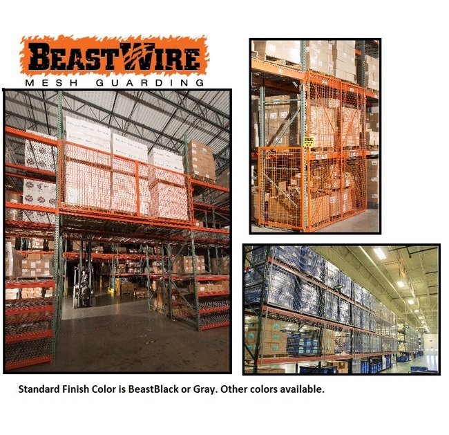 BeastWire Mesh Pallet Rack Guarding System - 10ft x 4ft - Image 1