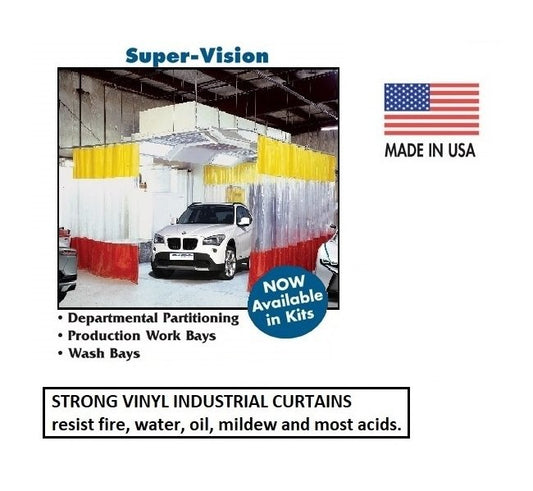 12ft x 4ft Blue Industrial Super Vision Curtain System - Image 1