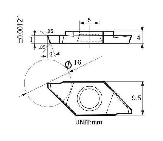 TiN Coated TKF16R100-S Right Hand Grooving/Cut-Off Insert - Image 3